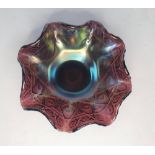 Purple carnival glass bowl