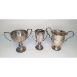 Collection of 3, 20thC silver golf trophies, approx 272 grams total, (3)