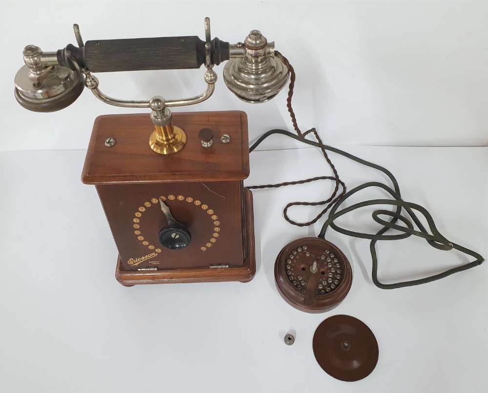 Rare, early 20thC Ericsson Intercommunication secret system telephone - Image 2 of 4