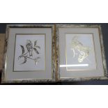 Pair of Alan Robinson embossed limited edition prints of Swallows (2), signed in pencil, in matching