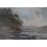 R Martin Tomlinson (20thC) pastel "Coniston" in thin wood frame, signed, The picture measures 20 x