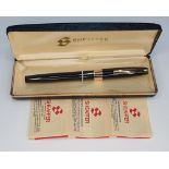 Sheaffer 14ct gold nib fountain pen with case & papers