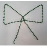 Vintage green jade necklace, 38 cm long