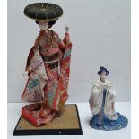 Coalport figure Princess Turandot, 24 cm tall together with another Oriental figure (2)
