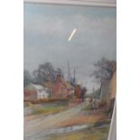 Mary S. HAGARTY (act.1882-1938) watercolour "Droving village though country village", signed, wash