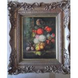 G Van Pelt (20thC Dutch) still-life oil on canvas, in the Dutch 18thC style in fine quality ornate