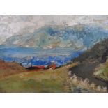 Fatah Moudarres (Syria 1922-1999) oil on panel "Sud d'Amalfi", signed, wooden frame, The oil