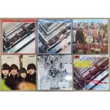 Six 'The Beatles' 12" vinyl records, albums and singles, (6)