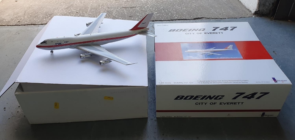 Boxed, official Boeing 747 1:200 scale model of the "City of Everett"