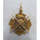 18ct yellow gold, 1910 "Whit Monday medal" from Milltown Golf Club, Dublin, for P. J Ryan, cast by E