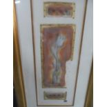 Kevin BLACKHAM mixed media "Floral 1" in fine quality frame, signed, The picture measures 97 x 53 cm