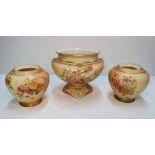 Three Royal Worcester blush ivory items to include a fern pot (3) Fern pot measures 14 cm high