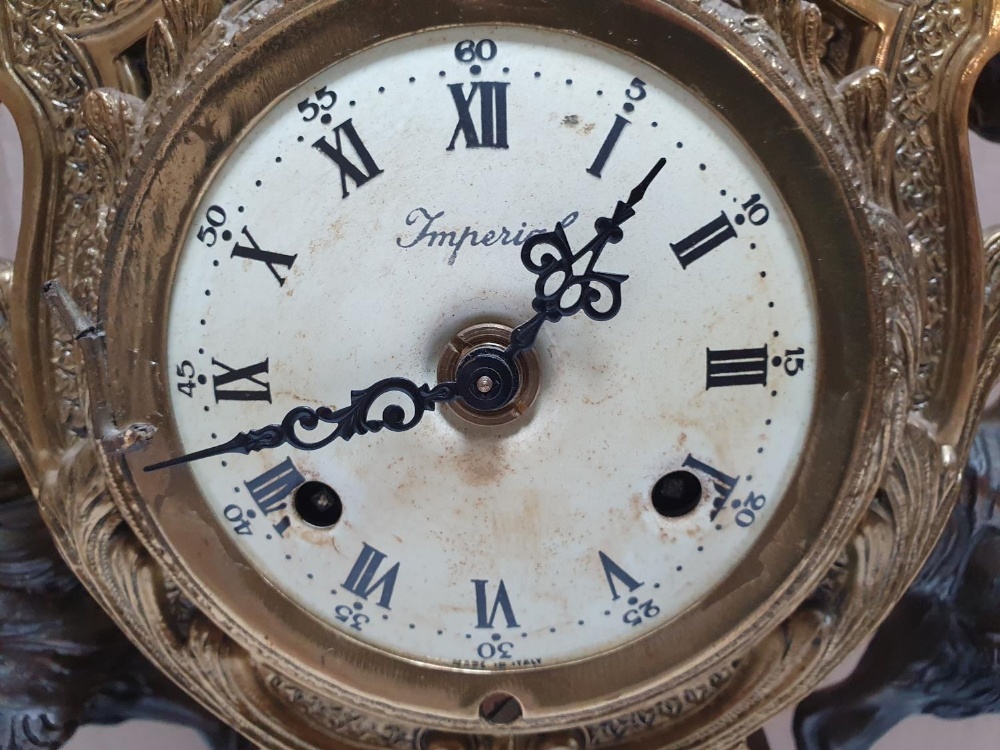 Italian made Imperial mantle clock in the classical style made in brass & marble, 63 cm tall - Image 5 of 8