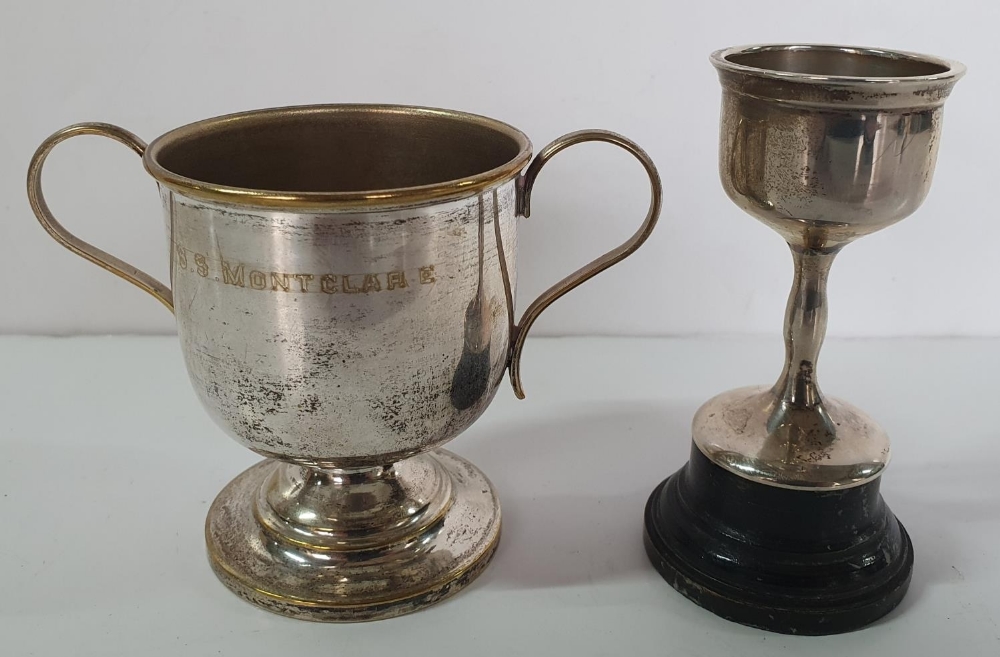 Two small Edwardian silver trophies (2), 93 grams gross