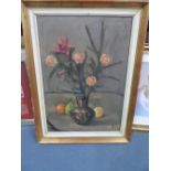Good quality, large, Edwardian still-life oil on canvas, which bears the initials G.L.H in old