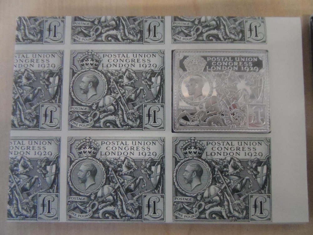 Royal Mail sterling silver ingot stamp replica collection including Edward VII penny & pound, George - Image 8 of 13