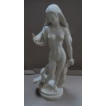 Large, finely case ceramic statue of Leda & Swan, stamped KYAONIA, 60 cm tall, In fine condition