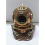 Vintage Copper & Brass miniature divers helmet for Rolex, used in shops to advertise the Rolex