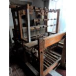 Full-sized antique weavers loom, measuring approx 160cm long x 115cm wide by 175cm high, The loom