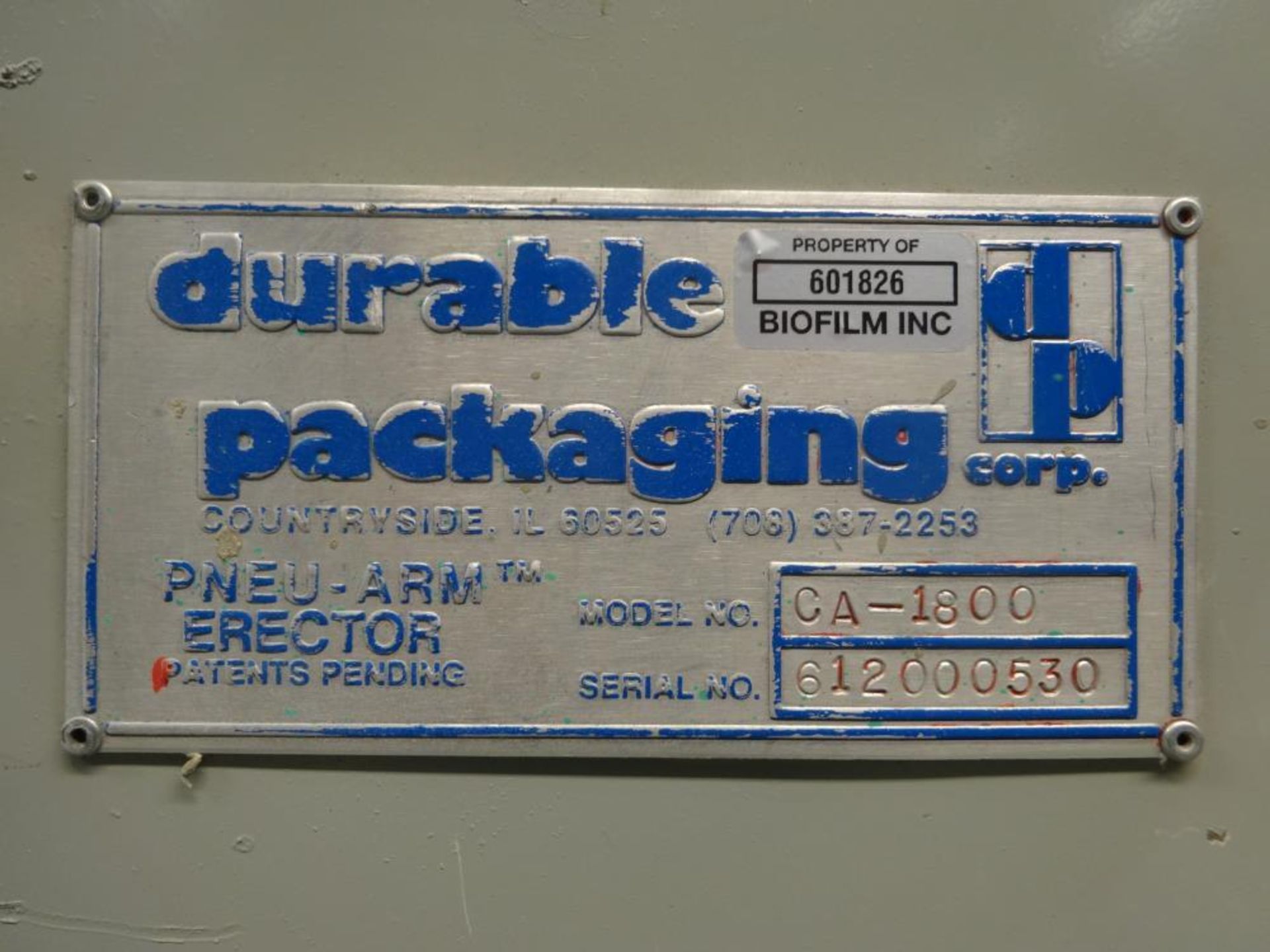 Used- Durable Packaging (OK International) Model CA1800 Automatic Case Erector & Bottom Case Sealer - Image 11 of 11