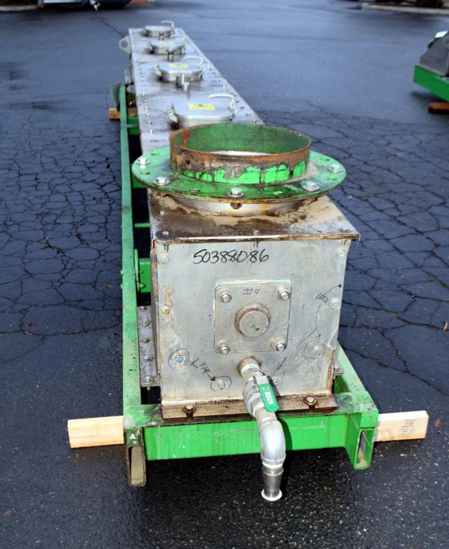 Used- KWS Mfg Ribbon Style Conveyor, 304 SS. Approx 14" diam x 3" pitch x 172" long ribbon screw - Image 5 of 13