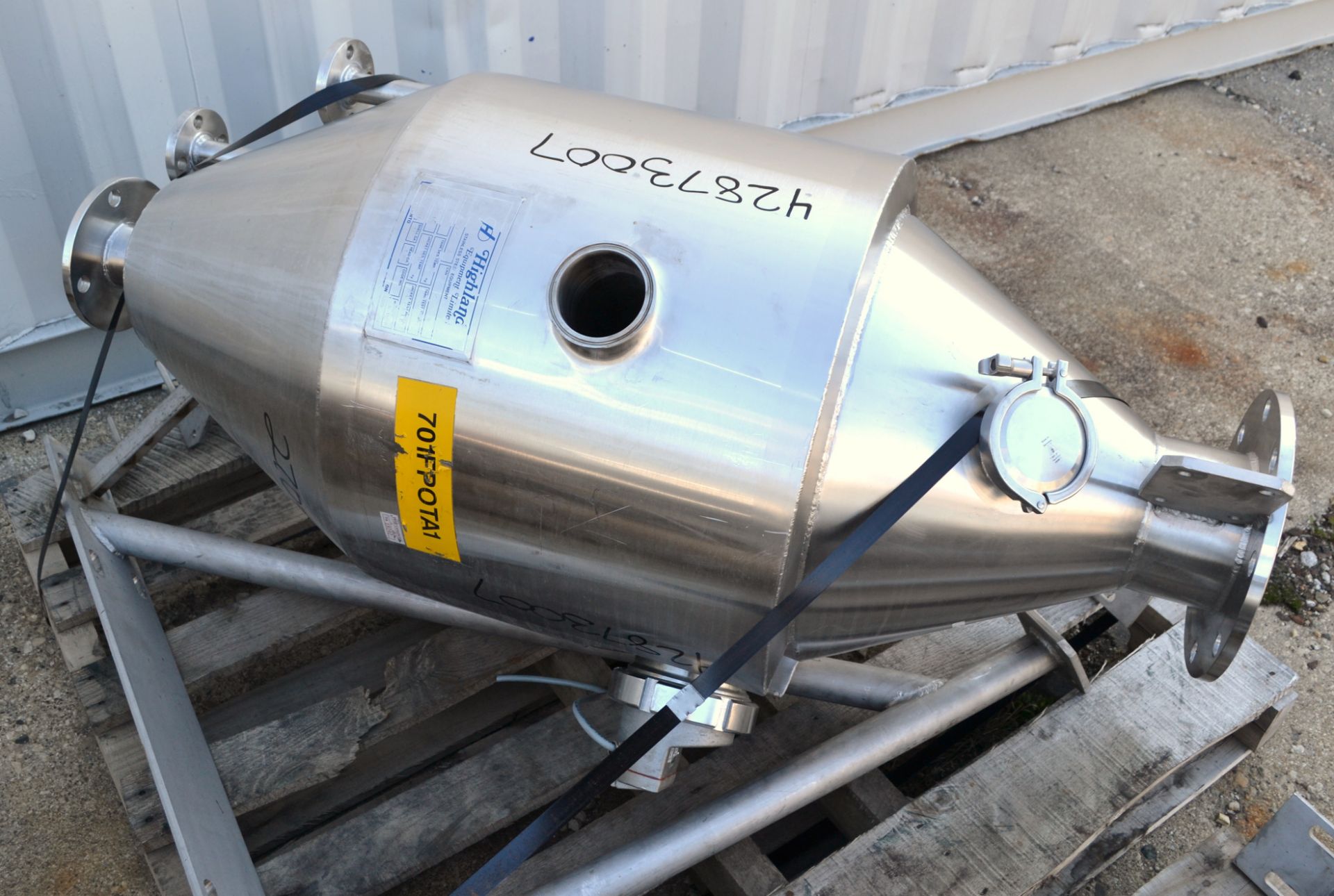 Used- Highland Equipment Limited Flash Cooker Chamber. 25.4 Gal 316L SS 18 Dia x 18 straight side.