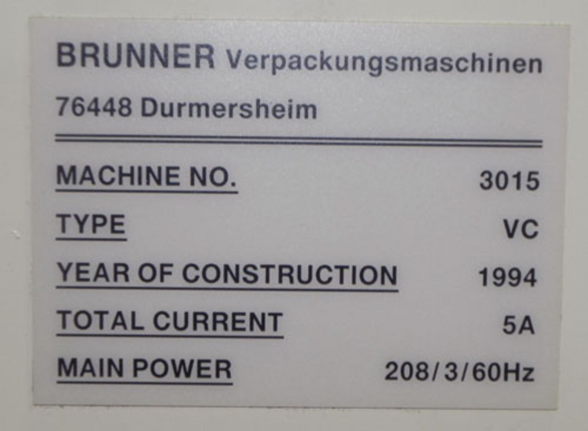 Used- Brunner Model VC Vertical Semi AutomatiC Cartoner. Capable of speeds up to 30 cartons p/minute - Image 10 of 10