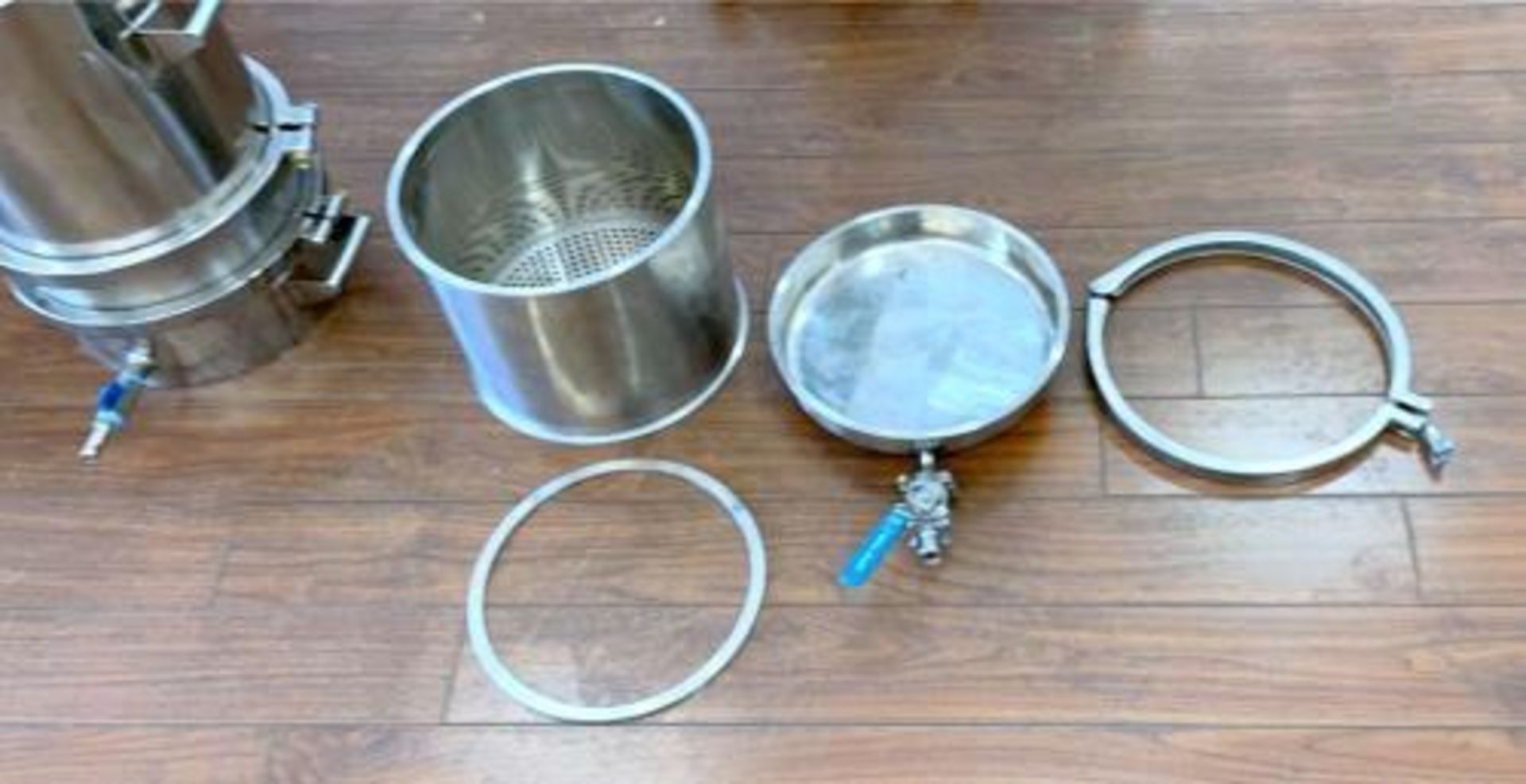 Used-Lot of (5) SS Winterization Filtration Systems, with Ball Valve and Ring to hold Filter Paper - Image 3 of 8