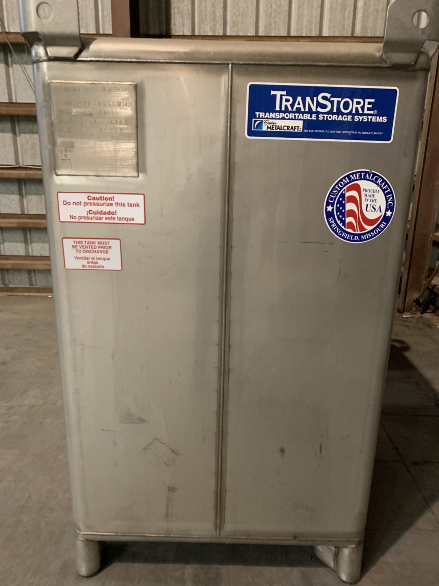 Lot of (3) Used MetalCraft TranStore Tote Bins/Solvent Storage Tanks. 550 Gallons. Type 81A Group Y - Image 3 of 5