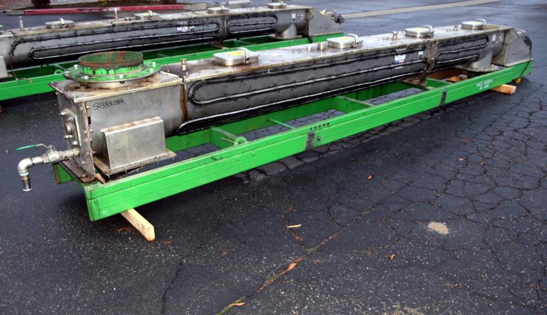 Used- KWS Mfg Ribbon Style Conveyor, 304 SS. Approx 14" diam x 3" pitch x 172" long ribbon screw - Image 4 of 13