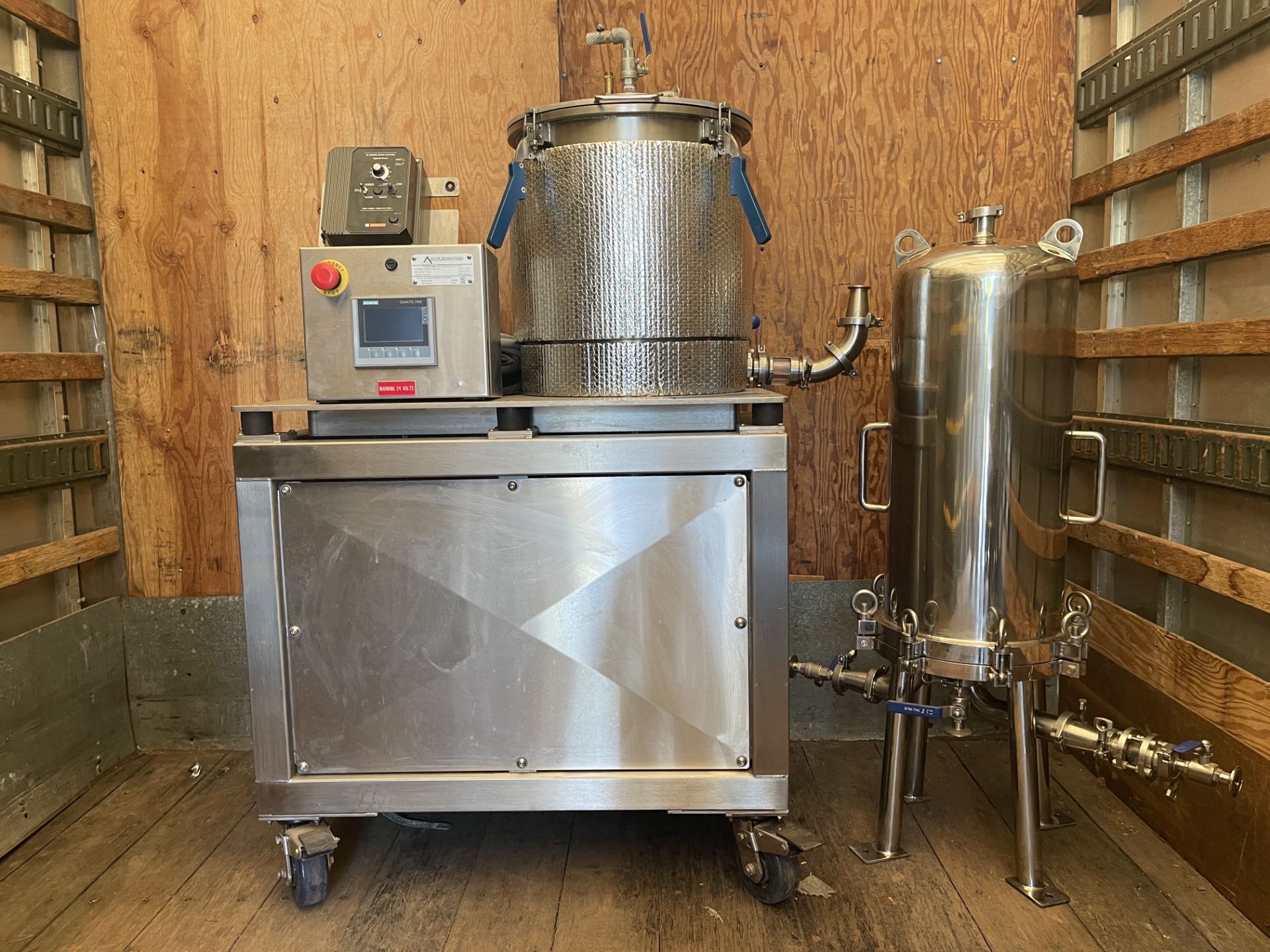 Used- Delta Separations CUP-15 Ethanol Extraction System. Capacity: 8-14 lbs/batch w/ (3) Kegs