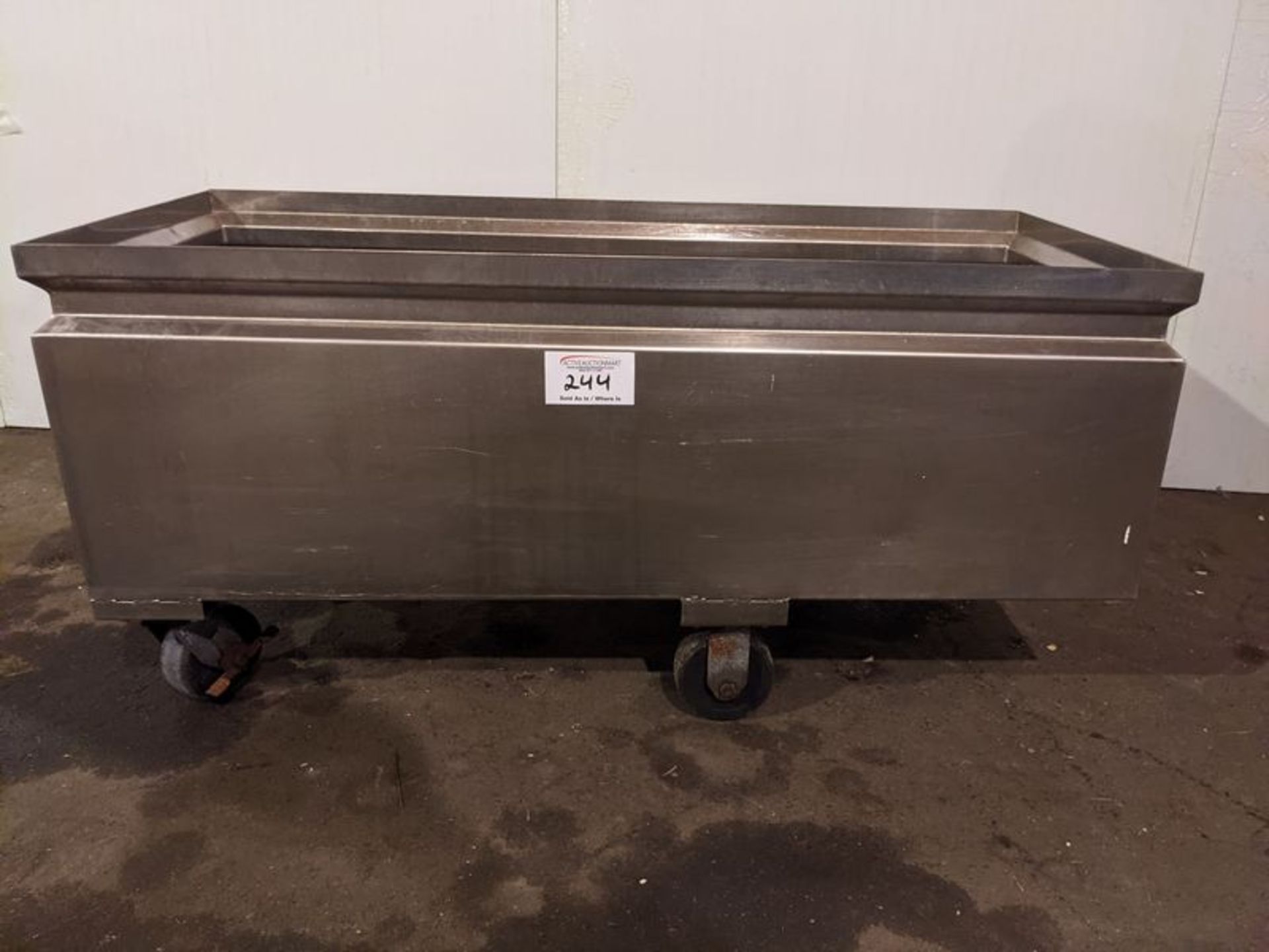 21 x 48" Stainless Steel Transport Tub with Drain