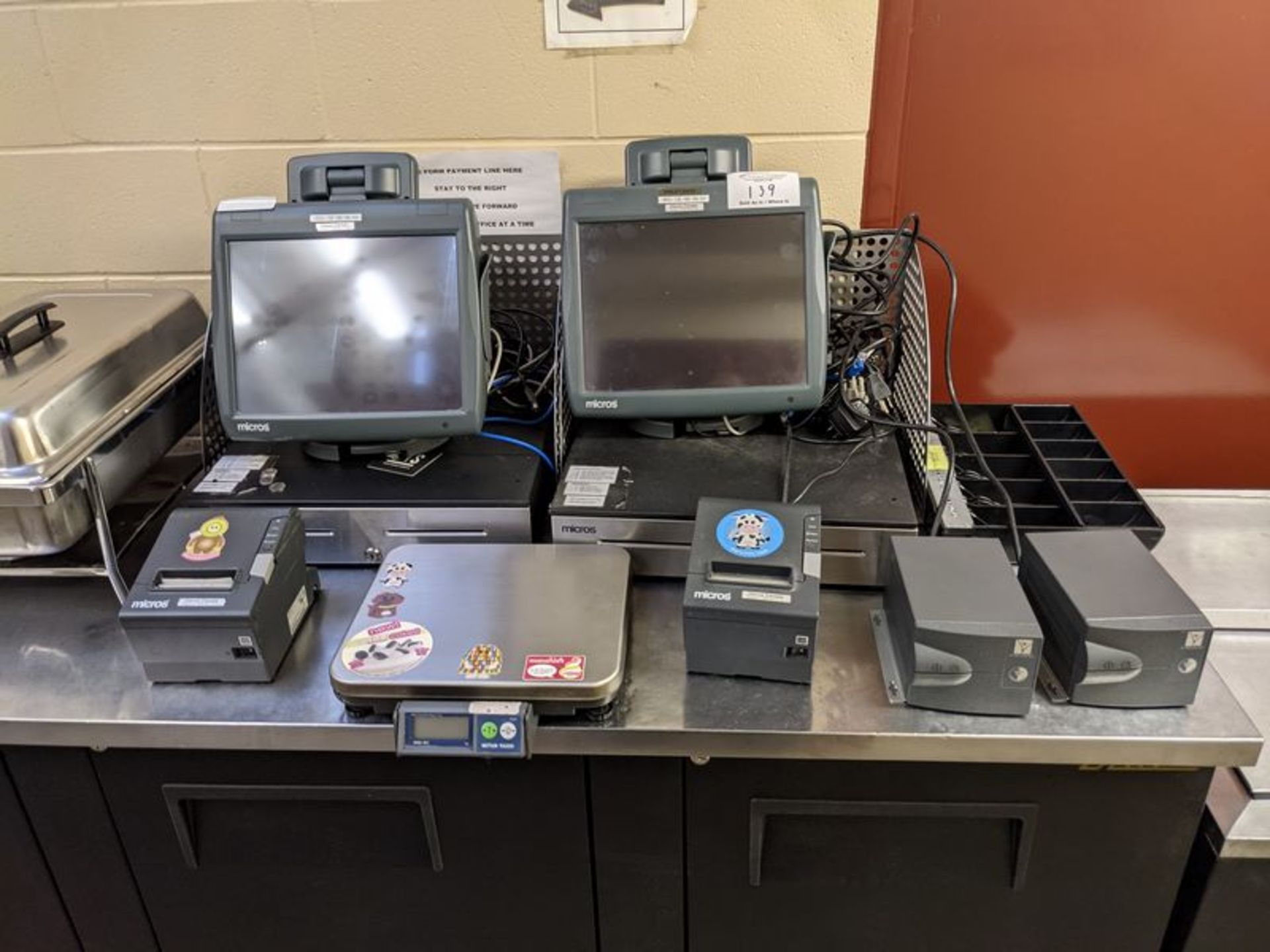 Micros 2 Terminal POS System with Printers and Scale