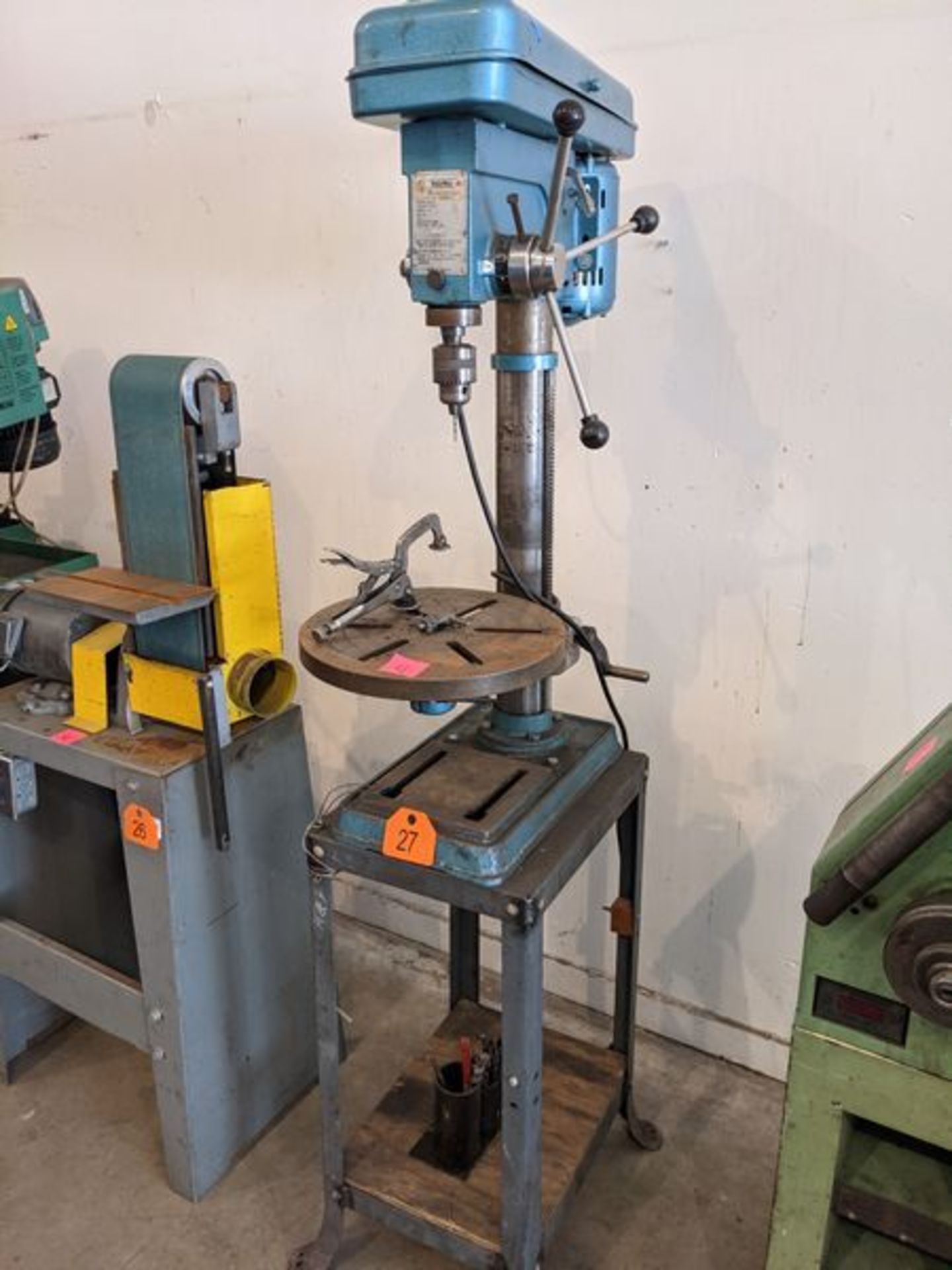 Drill Press on Stand with Drill Bits