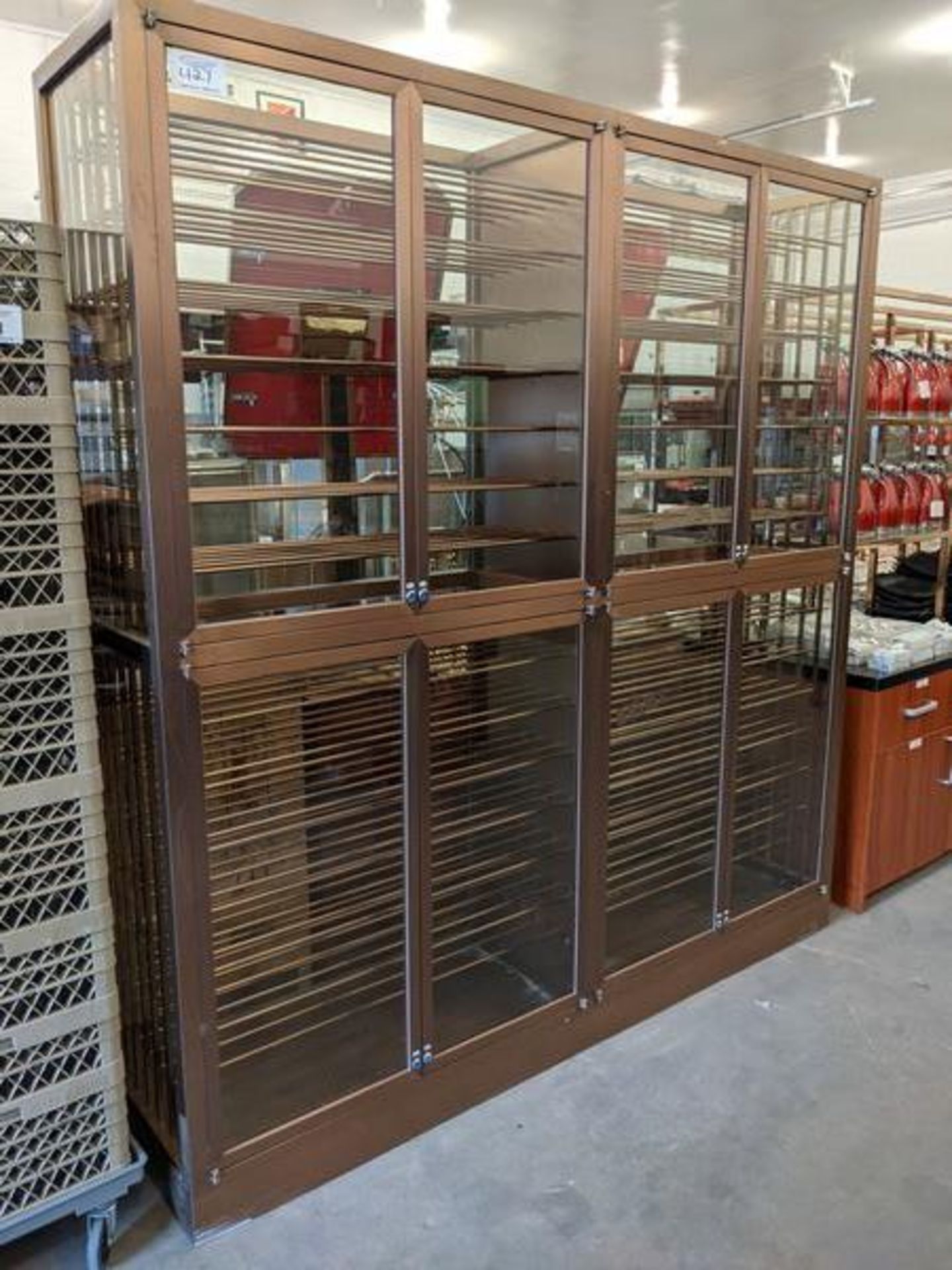 7 ft Copper Framed Glass Wine Display Case