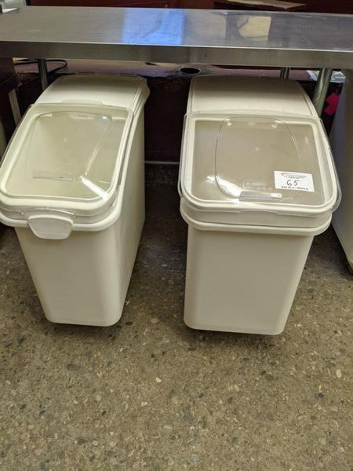 2 Rubbermaid Bulk Bins on Casters