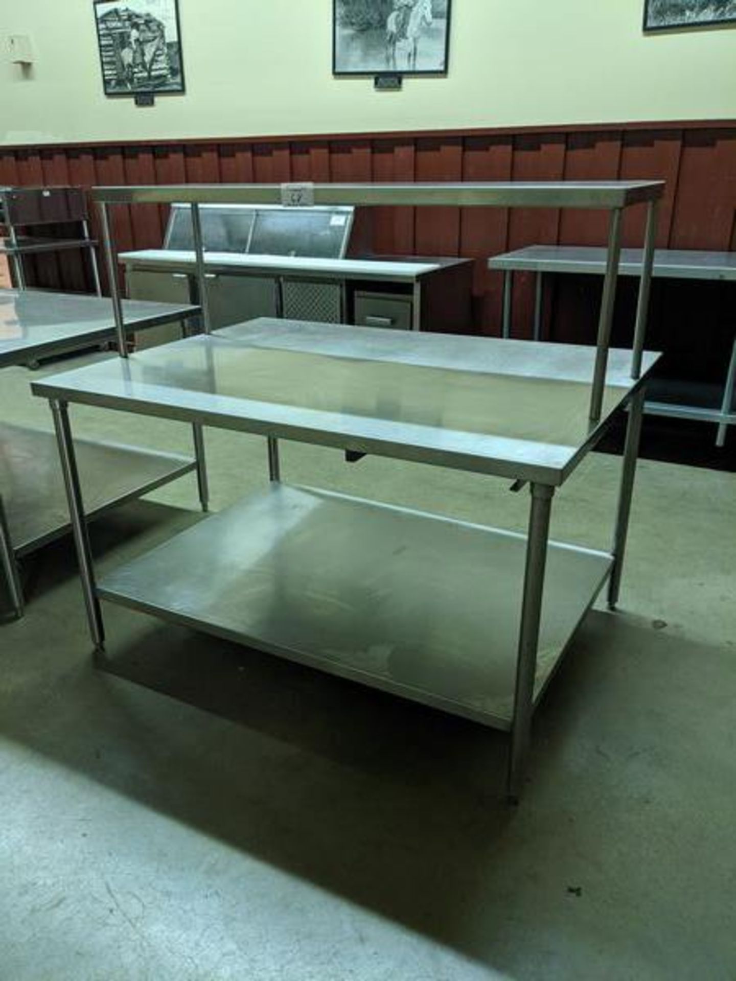 44 x 60" Custom Stainless Steel Counter with Over shelf