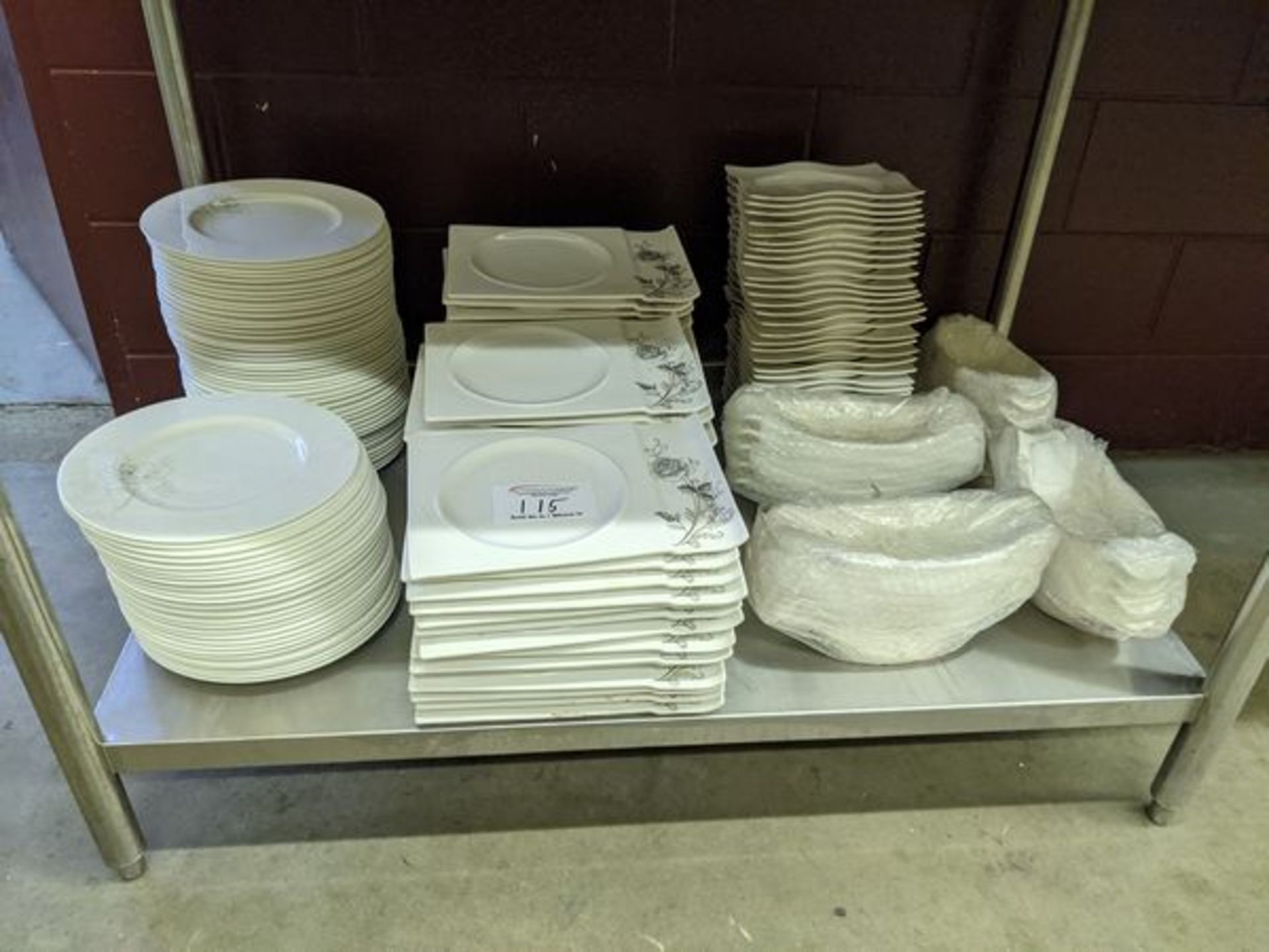 Shelf of Assorted Unused Dishware