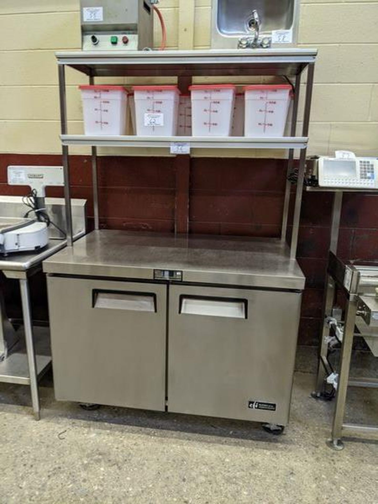 EFI 48" Undercounter cooler with 2 Tier Over shelf