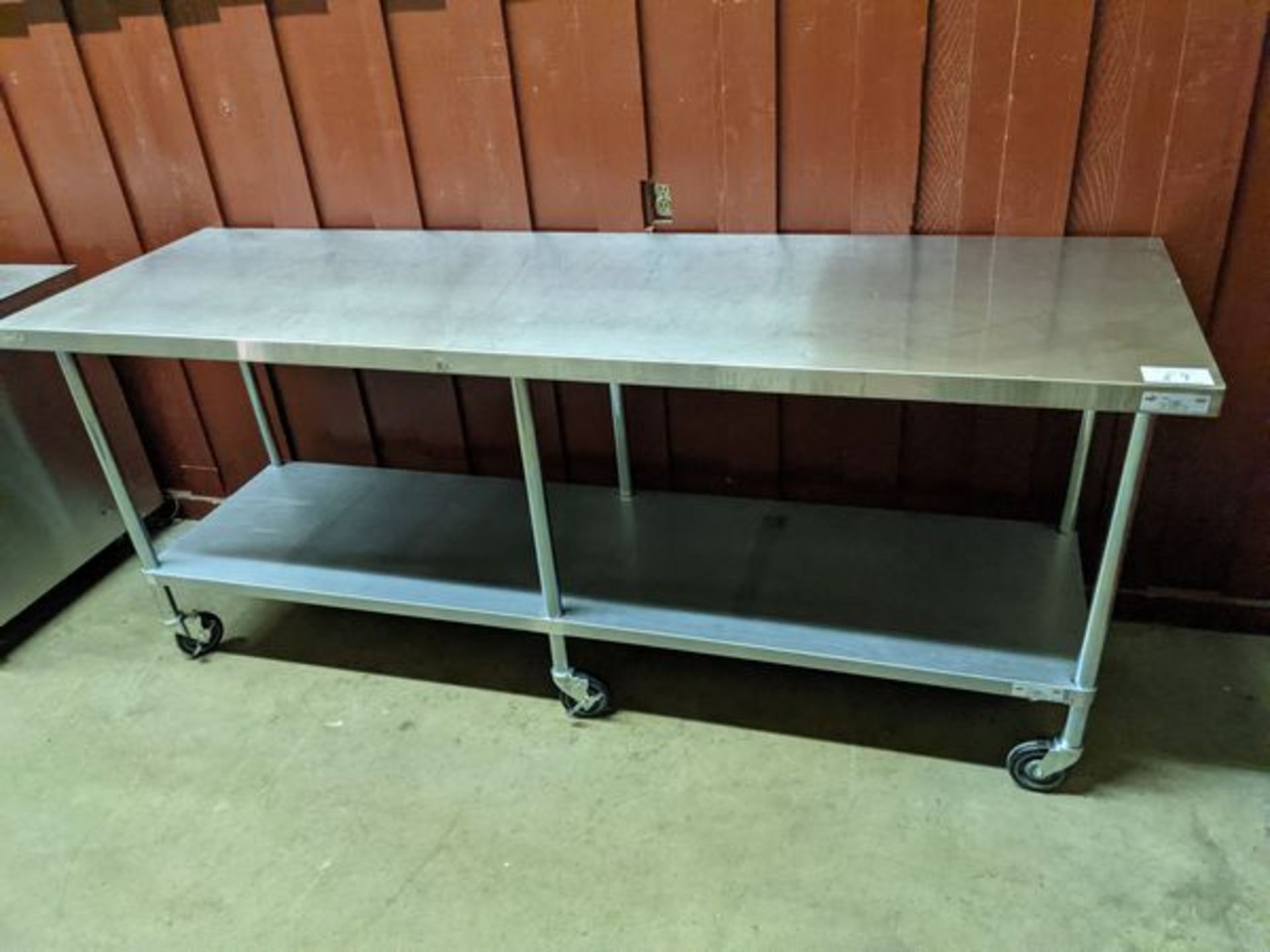 30 x 96" 2 Tier Stainless Steel Work Table on Casters