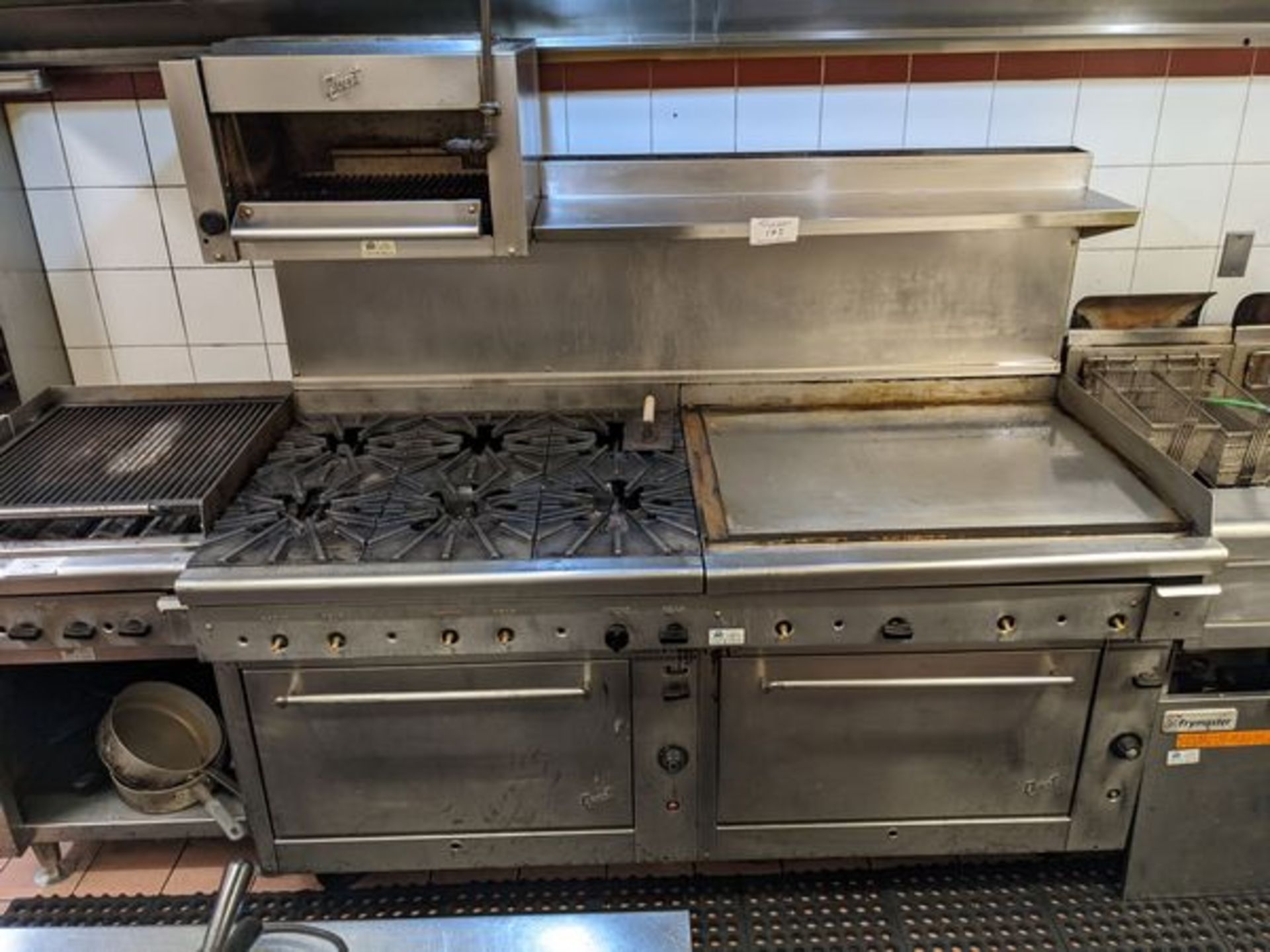 Quest 72" Range with 6 Burners, 36" Griddle, Salamander and 2 Ovens - Image 2 of 2