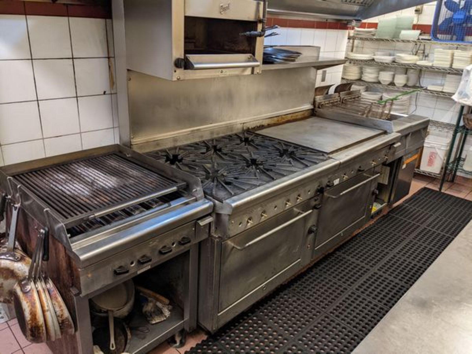 Quest 72" Range with 6 Burners, 36" Griddle, Salamander and 2 Ovens