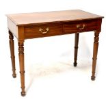A 19th century style mahogany side table with two frieze drawers,