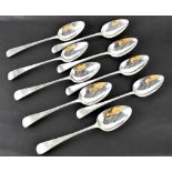 A set of eight George III hallmarked silver dessert spoons, London 1797, William Soame,