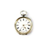 A Continental silver key wind open face pocket watch, 51mm.