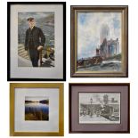 A quantity of decorative pictures and prints to include maritime examples, naturalistic, cityscapes,