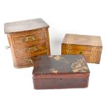 A Victorian Tunbridge ware vanity box (lacking interior), 26 x 29 x 27cm,