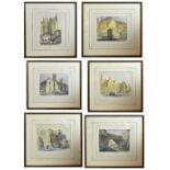 A set of twelve engravings of topographical and architectural scenes,