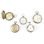 Five various hallmarked silver pocket watches and cases,