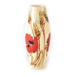 A Moorcroft tube line decorated 'Poppy and Wheat' pattern baluster vase,
